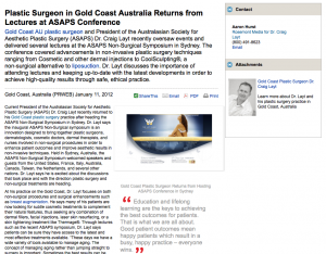 Plastic Surgeon in Gold Coast Australia Returns from Lectures at ASAPS Conference 1